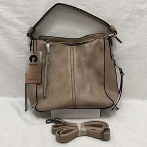 Realer Leather Ladies Shoulder Crossbody Hobo handbag w/ concealed carry pockets